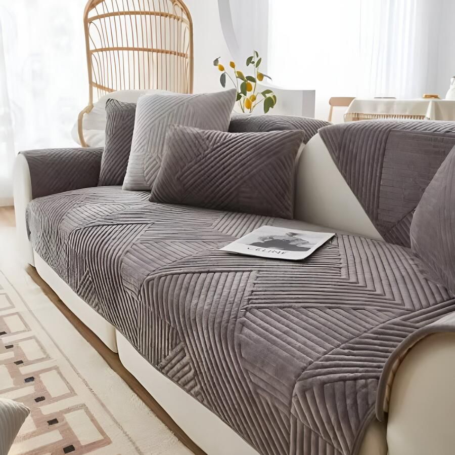 E-Shop4u Bankhoezen Zen Lines Bankhoes 90x160cm Donker Grijs