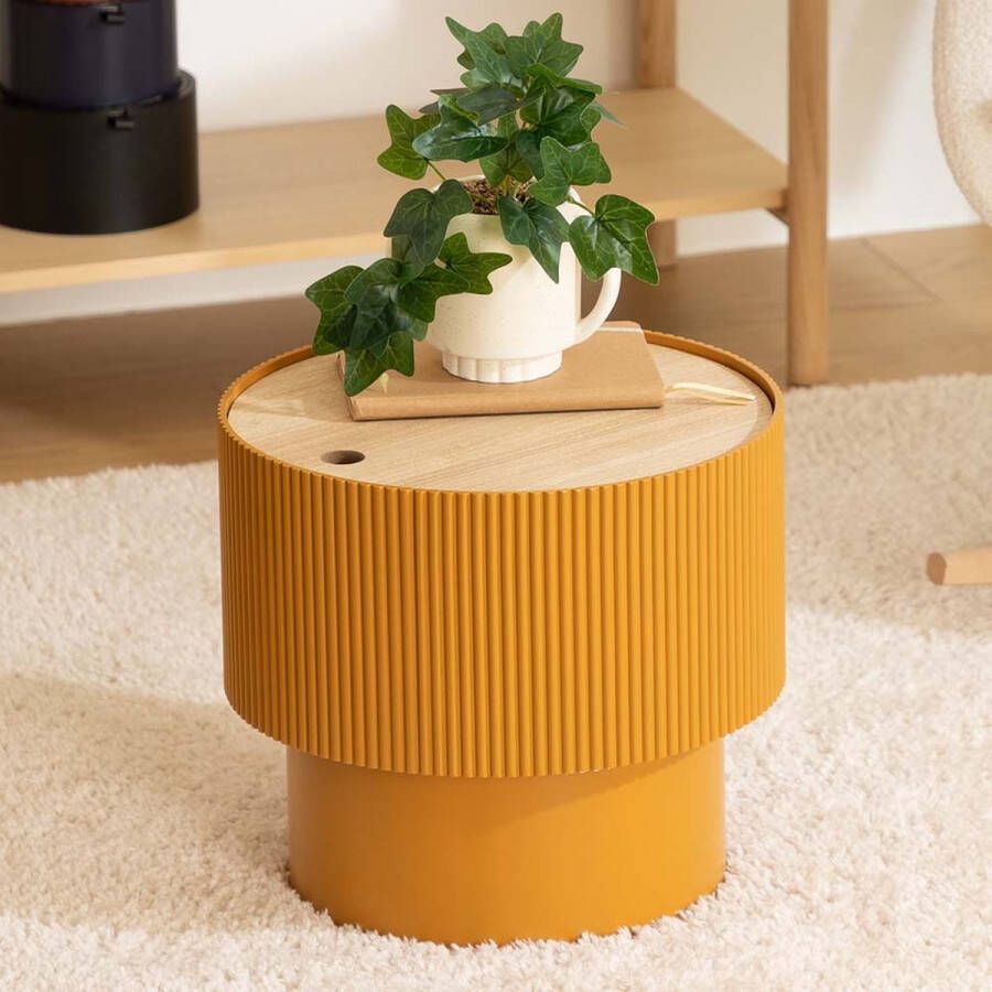 Eazy Living Bijzettafel Ø 38 5 cm Drancy Okergeel