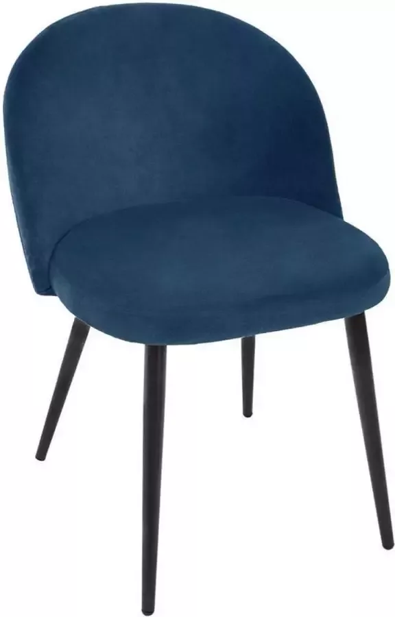 Eazy Living Velvet Eetkamerstoel Leo Blauw