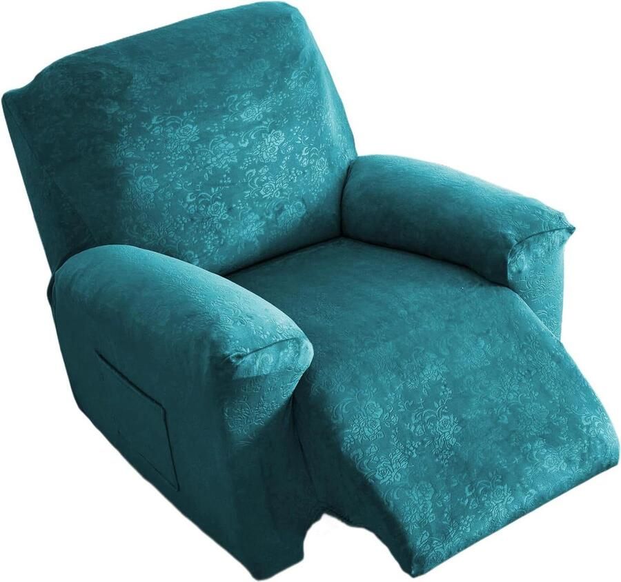 EBETA E fauteuilhoes stretchhoes voor relaxstoel 1 stuk pauwblauw elastisch