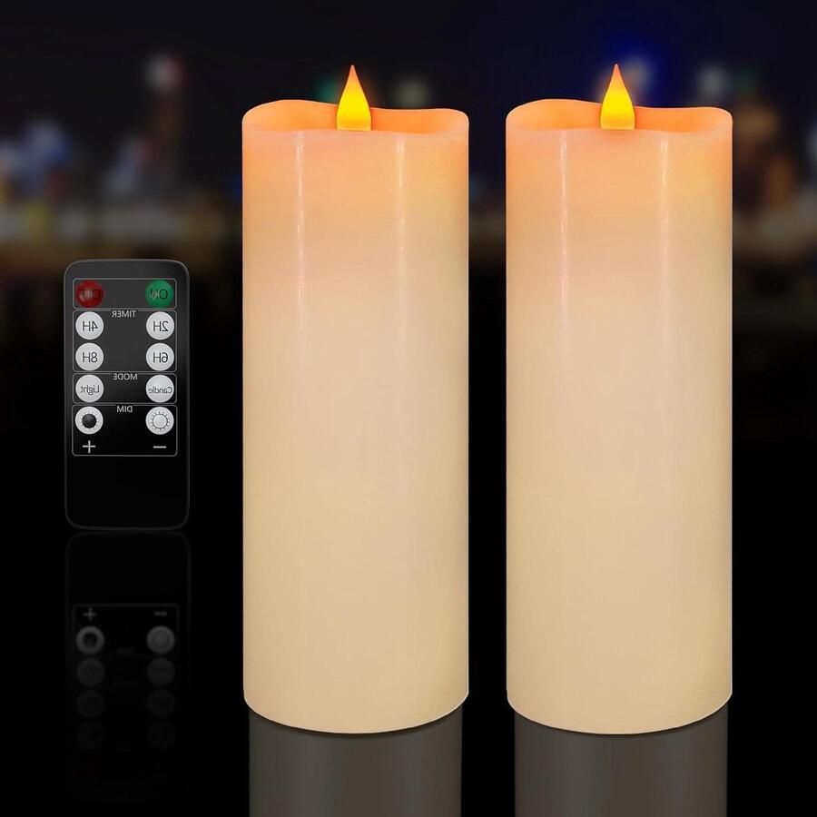Echte Wax LED Pijler Kaarsen Batterij Operated Afstandsbediening Flickerende Vlamloze Thuis Kamer Tafel Bruiloft Kerstfeest Decoratie 3 8