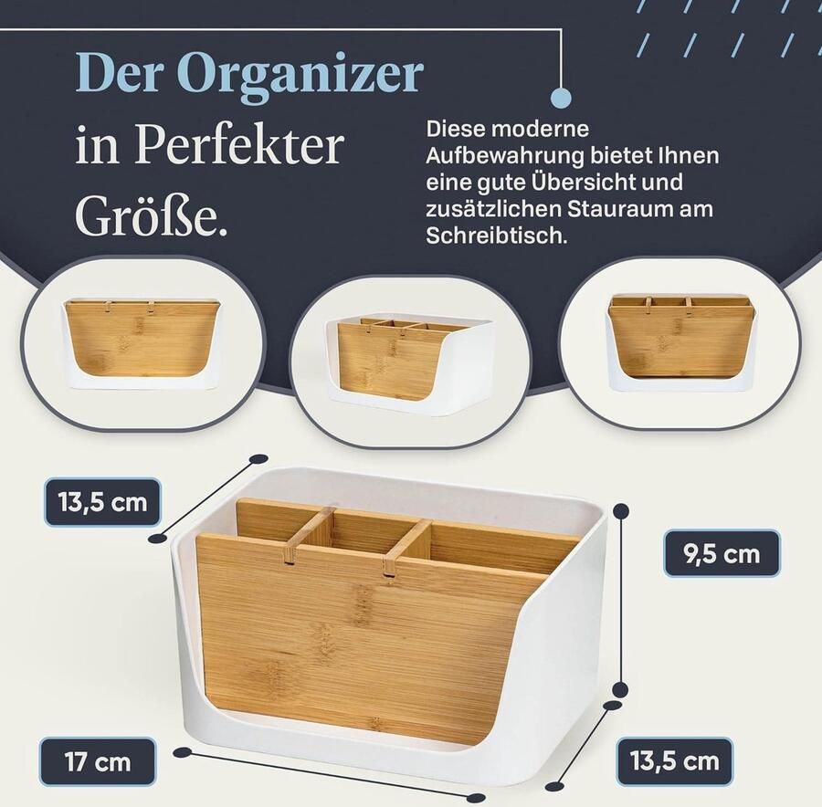 Eco bureau organizer tafel kantoor cosmetica organizer mobiele telefoon en tablethouder pennenhouder bureau brievenbak servethouder thuiskantooropslag klein wit