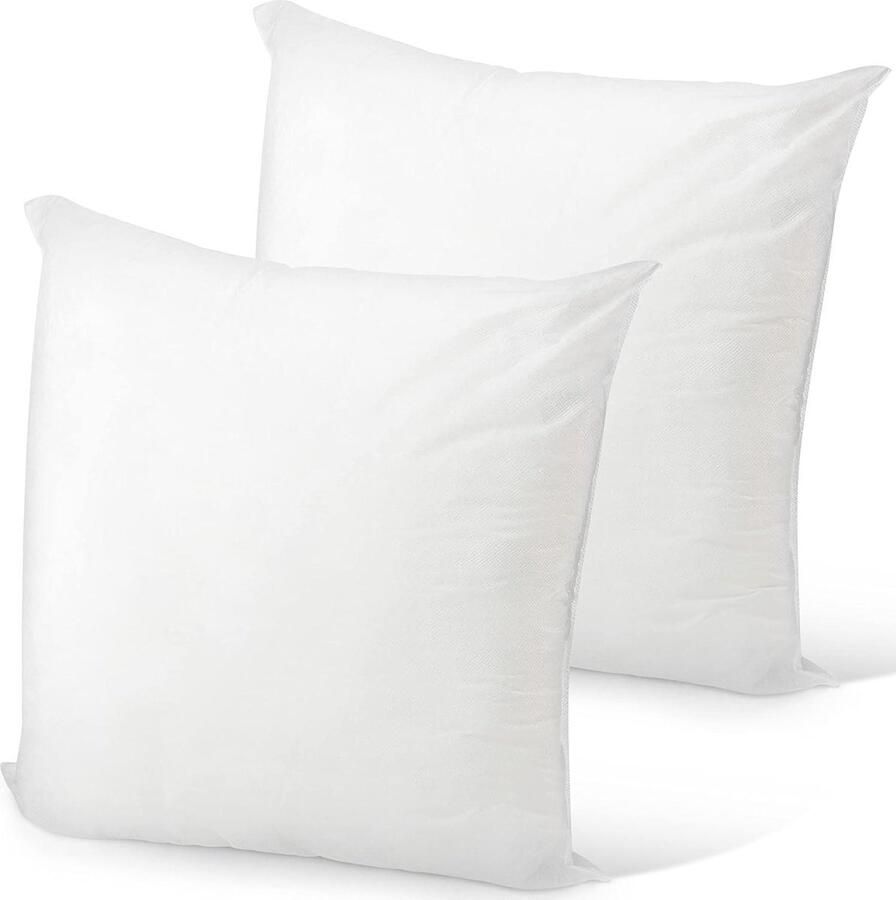 Eco-Lux kussen inserts extra vulling hollowfibre premium kwaliteit vierkant 45 x 45 cm decoratieve vullers bank en bedden VK gemaakt verpakking van 2 binnenkussen 40x40