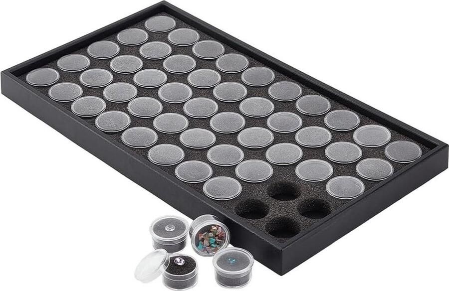 Edelstenen vitrinekast diamant opbergdoos kleine plastic containers sieraden organizer schuim insert strass kristal verzamelobjecten kleine voorwerpen