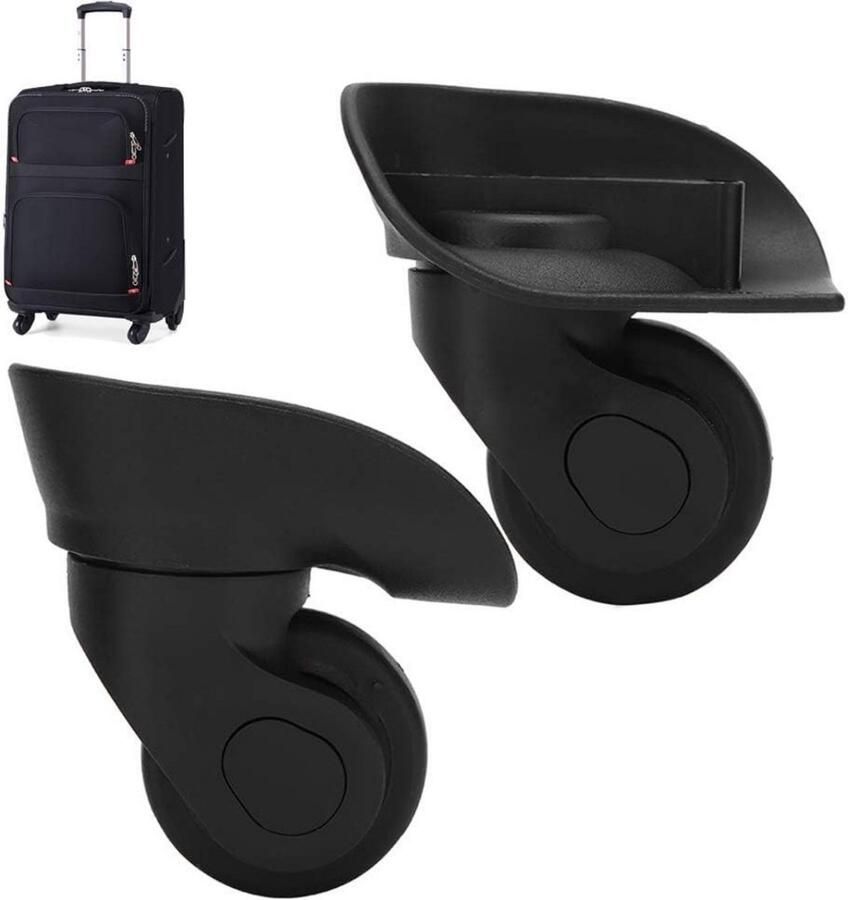 Een paar universele bagagewielen duurzame rubberen universele wielen stille wielen slim stil duurzaam geschikt voor bagage reserve-onderhoudswielen (2 kleine zwarte)