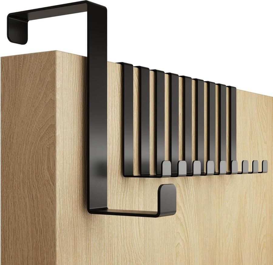 Zwart Deurhaken Set van 10 Afzonderlijk te Gebruiken Kleerhaak XXL Made in Germany