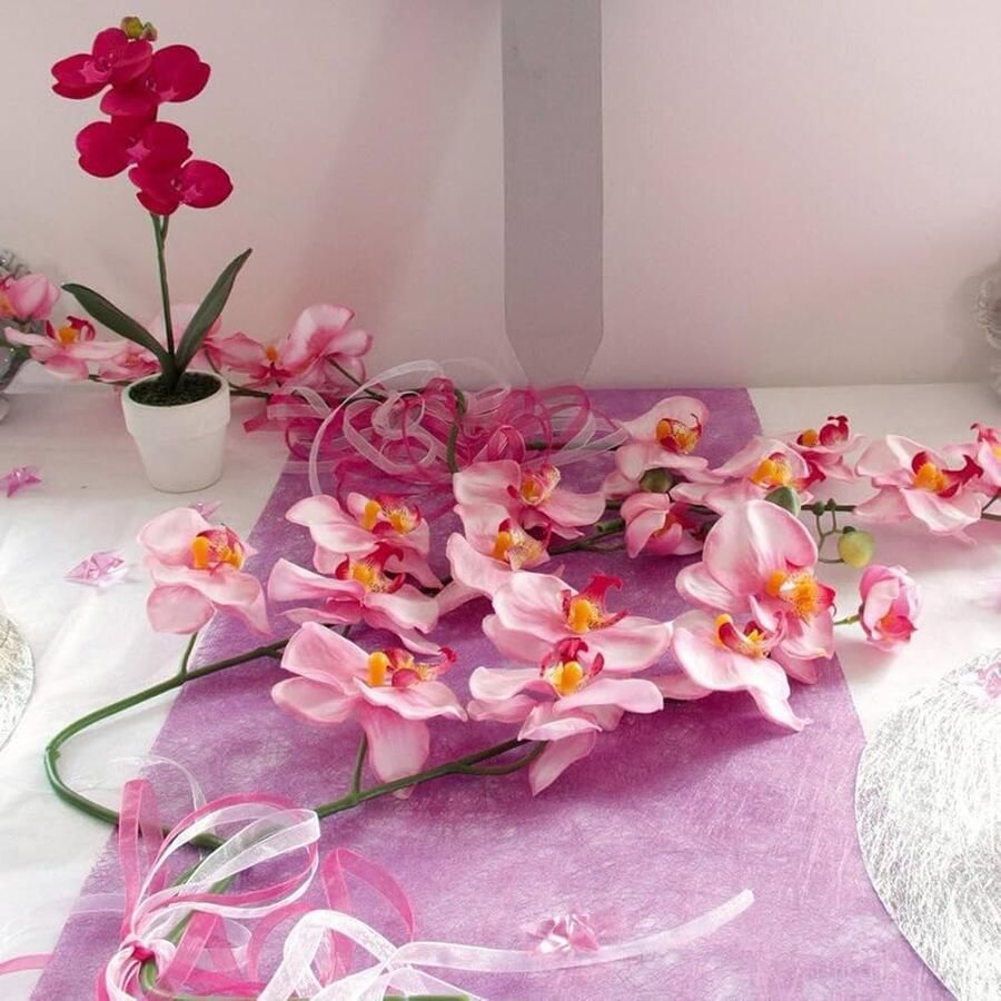 Eénkleurige decoratieve fleece tafelloper grijs 5 meter