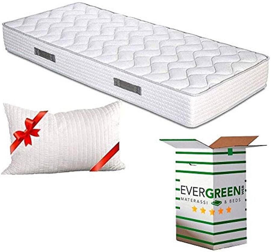 Eenpersoons Koudschuim Matras 80x190 met Orthopedisch Memory Foam Kussen en Mijtbestendige Bekleding
