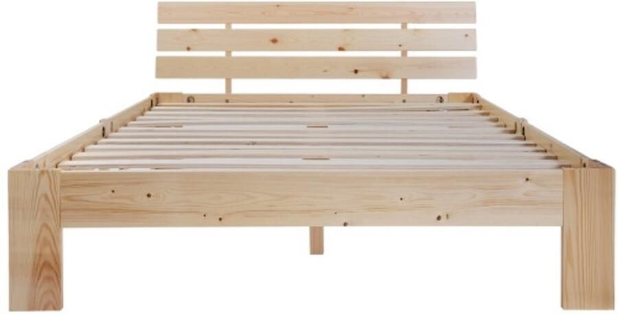 Gotagee Houten bed 140x200cm (zonder matras) tweepersoonsbed met hoofdbord gemaakt van bedframe met lattenbodem
