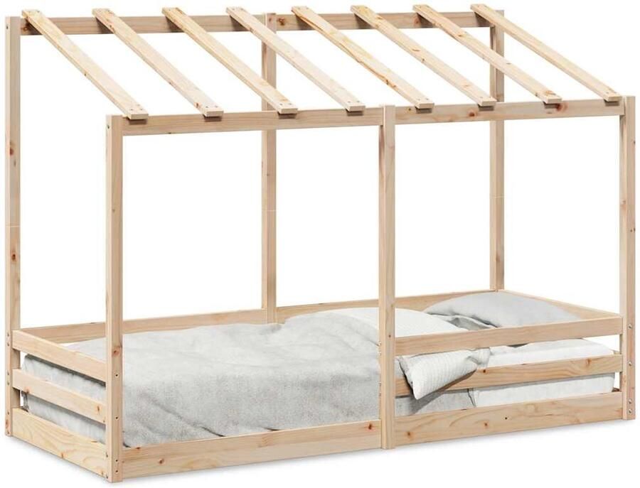 VidaXL Kinderbed met bedhuis 75x190 cm massief grenenhout