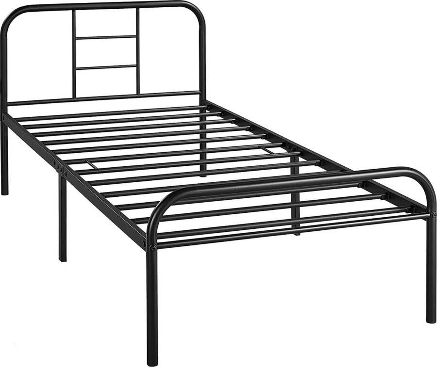 Eenpersoonsbedframe eenpersoonsbed metalen bed met lattenbodem bedframe voor logeerkamer slaapkamer 90 x 200 cm