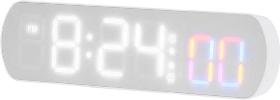 Eenvoudige elektronische klok multifunctionele LED wekker temperatuur springen seconden display is het aftellen van het bed klok thuis-Wit licht