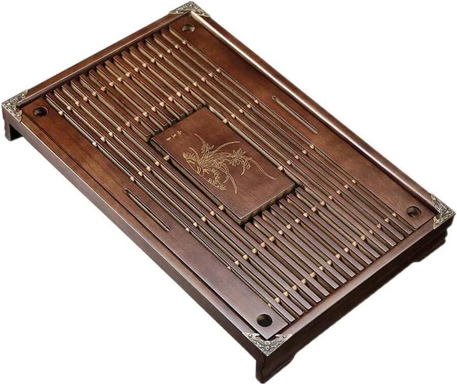 Eenvoudige huishoudelijke theeblad Kemu kleine lade houten thee set met drainage massief houten thee tafel
