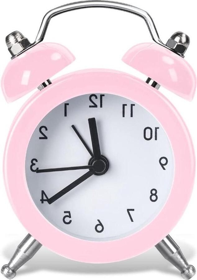 Eenvoudige Luide Mini Wekker Nachtklok Batterij Werkt Niet Ticking Tafel Klok Slaapkamer Keuken Bureau Bedside Roze