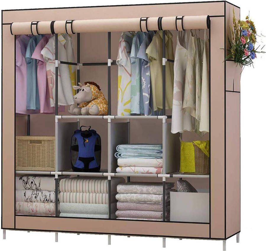 Eenvoudige opvouwbare stoffen kledingkast slaapkamermeubilair