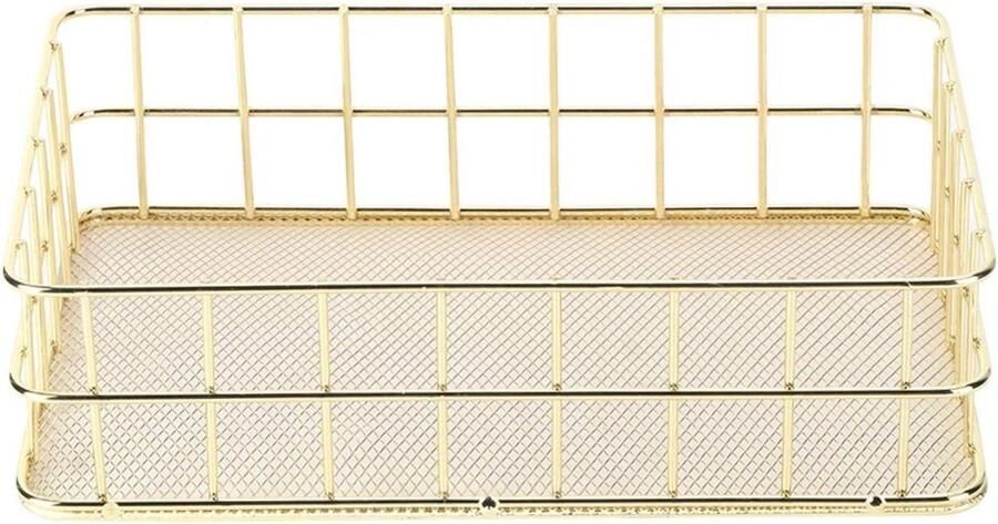 Eenvoudige stijl gouden ijzeren opbergmand Multifunctionele gaas Desktop-opslagorganisator voor thuis(L) --> Eenvoudige stijl gouden ijzeren opbergmand Multifunctionele gaas Desktop-opslagorganisator voor thuis(L)