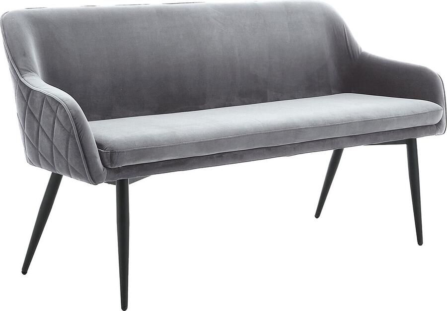 Eetkamerbank Darcy Grijs Fluweel Breedte 160 cm Zithoogte 49.5 cm Zitdiepte 45 cm Zitbreedte 145.5 cm