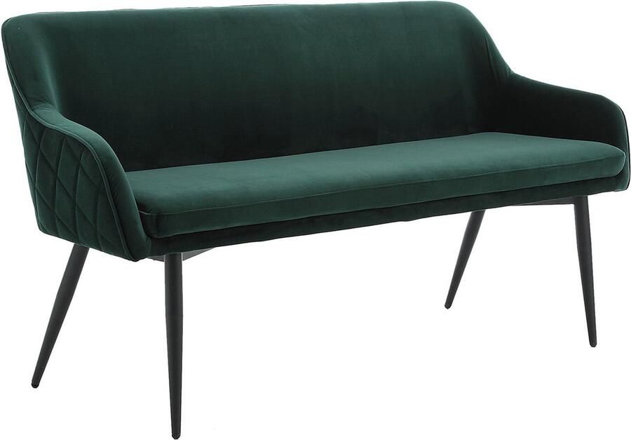 Eetkamerbank Darcy Groen Fluweel Breedte 160 cm Zithoogte 49.5 cm Zitdiepte 45 cm Zitbreedte 145.5 cm