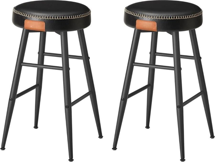 Eetkamerkruk 2 Stuks Bar Stoelen keukenstoelen Zwart Stenberi