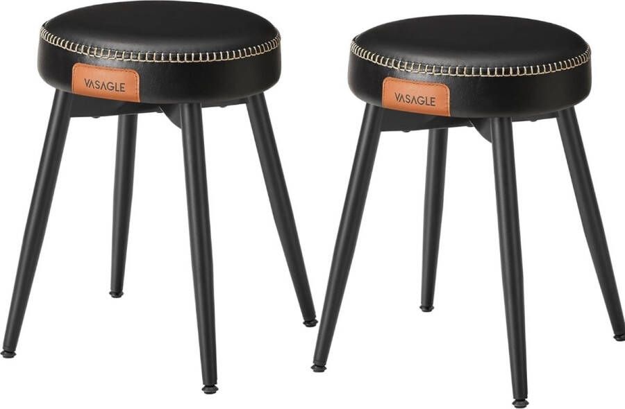 Eetkamerkruk 2 Stuks Stoelen keukenstoelen kaptafel kruk Zwart Stenberi