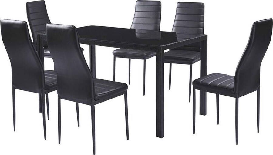 Eetkamerset 7-delig Bormio – Eettafel Met 6 Stoelen