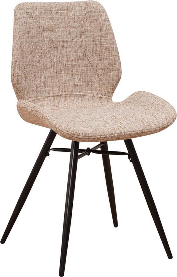 Bolt Edge Eetkamerstoel Chenille bekleding Hoge rug Met metalen poten Stof Grijs