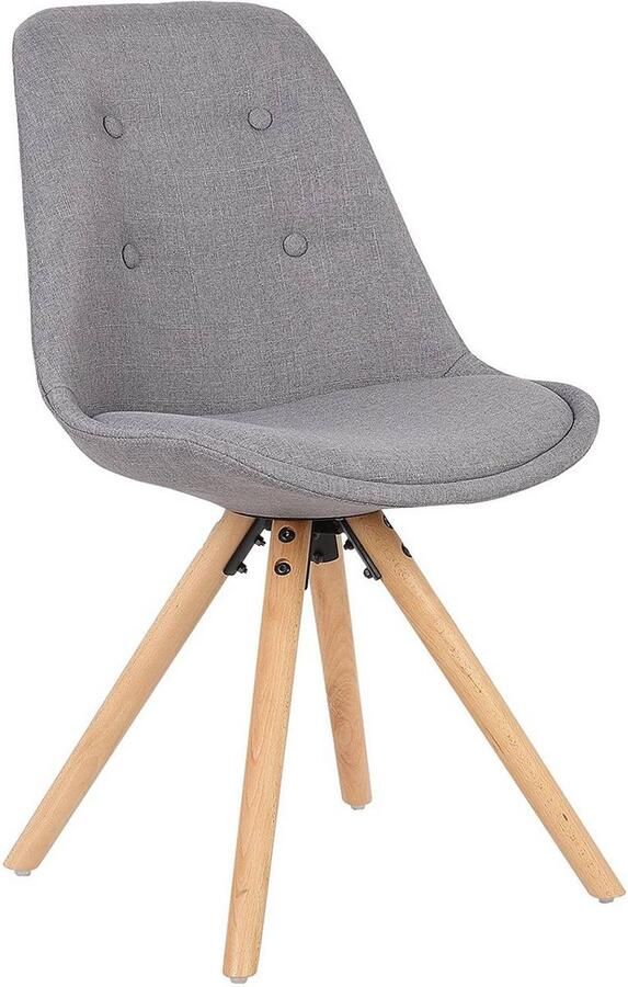 Rootz Living Rootz Eetkamerstoel Comfortstoel Stijlvolle zitting Linnen bekleding Ergonomisch ontwerp Duurzame massief houten poten Vloerbescherming 83 cm x 43 cm x 39 cm