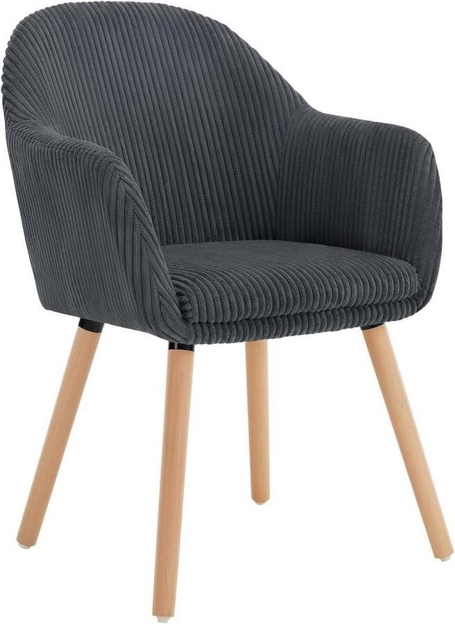 Rootz Living Rootz Eetkamerstoel Corduroy Fauteuil Gestoffeerde stoel Hoog comfort 55 5 cm x 83 5 cm x 56 5 cm