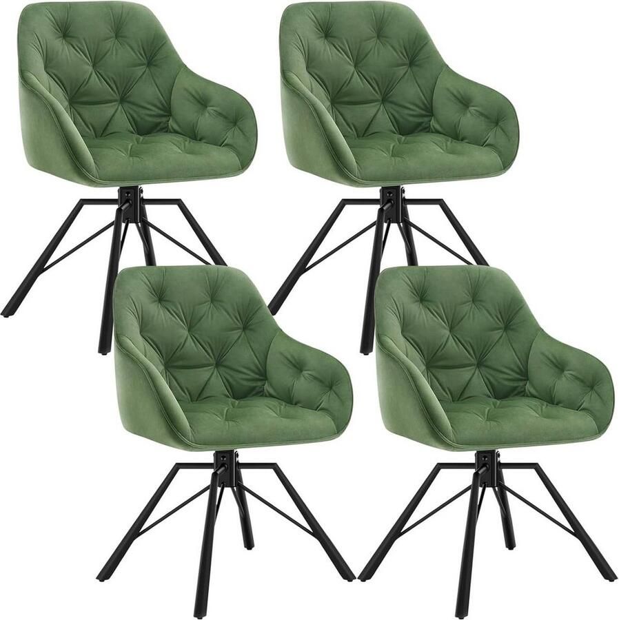 Rootz Living Rootz Eetkamerstoel Draaibare keukenstoel Fluwelen gestoffeerde stoel Ergonomisch ontwerp 57 5 ​​cm x 82 5 cm x 53 cm