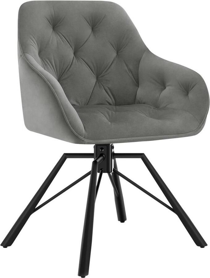 Rootz Living Rootz Eetkamerstoel Draaifauteuil Keukenstoel Fluwelen hoes 57 5 ​​cm x 82 5 cm x 53 cm