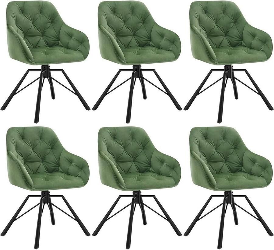 Rootz Living Rootz Eetkamerstoel Draaistoel Fluwelen stof Ergonomisch ontwerp 57 5 ​​cm x 82 5 cm x 53 cm