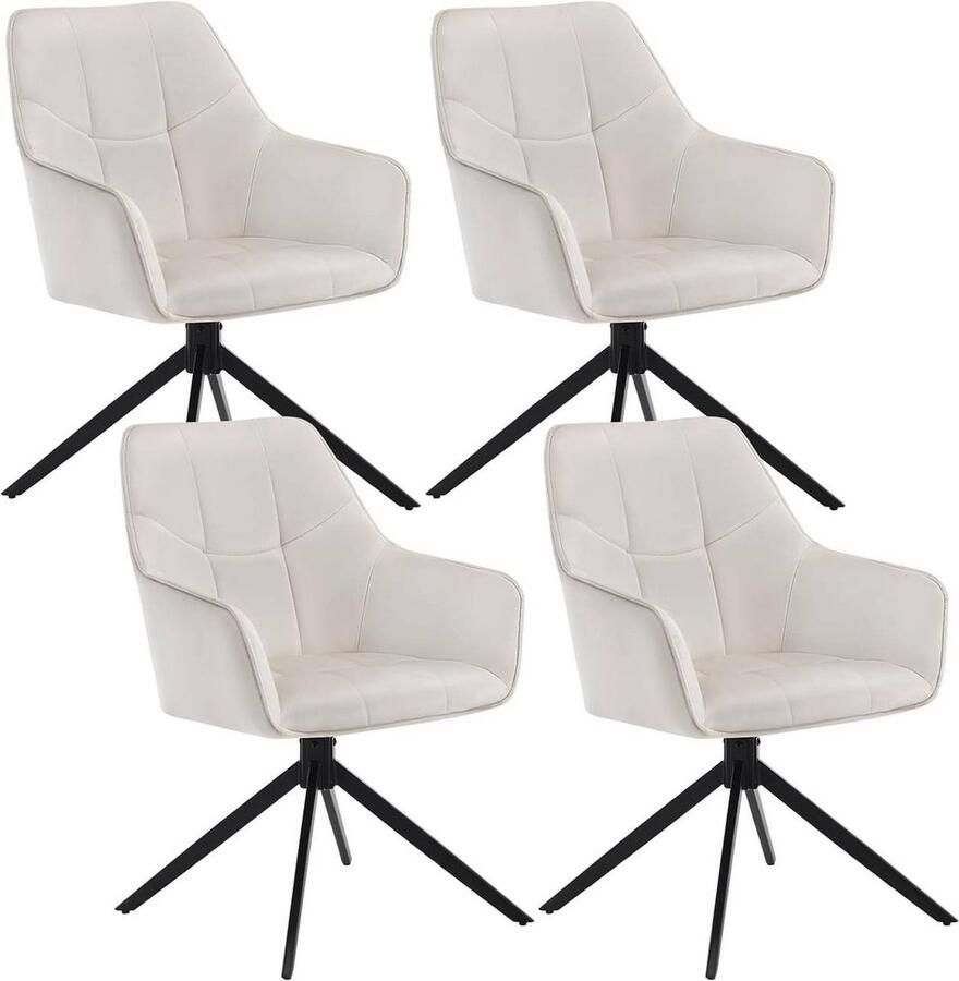 Rootz Living Rootz Eetkamerstoel Draaistoel Gewatteerde zitting Ergonomisch ontwerp 58cm x 86cm x 63 5cm Fluweel & Metaal Moderne stijl