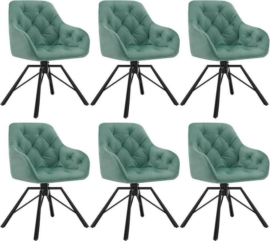 Rootz Living Rootz Eetkamerstoel Draaistoel Keukenstoel Ergonomisch Design 57 5cm x 82 5cm x 53cm Fluweel Metaal Crème Donkergroen Donkergrijs