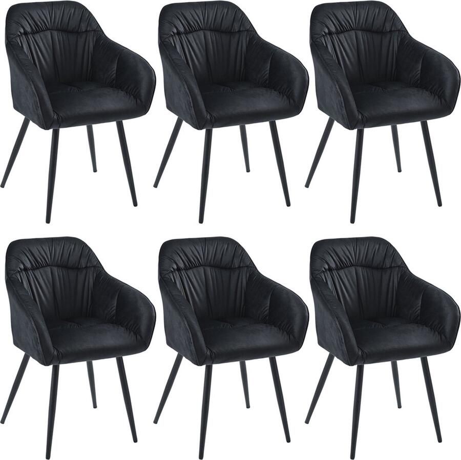 Zonder merk Gotagee Eetkamerstoel Eenpersoonsstoel Beklede Stoelset Fluweel Keukenstoel Woonkamerstoelen 6-delige