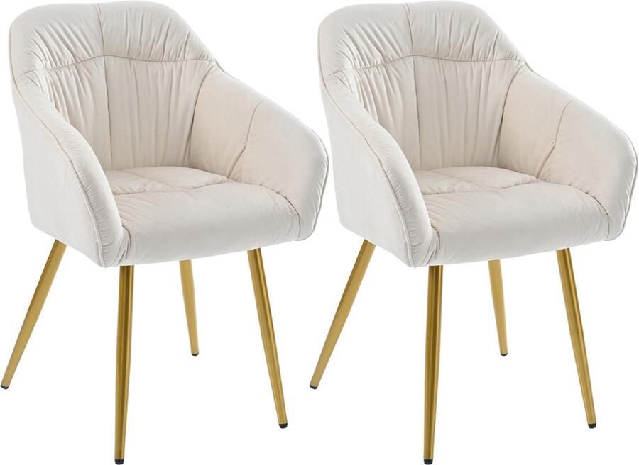 Zonder merk Gotagee Eetkamerstoel Eetkamerstoelen Set Beklede Stoel Fluweel Keukenstoel Stoelen voor de Woonkamer 2-delige