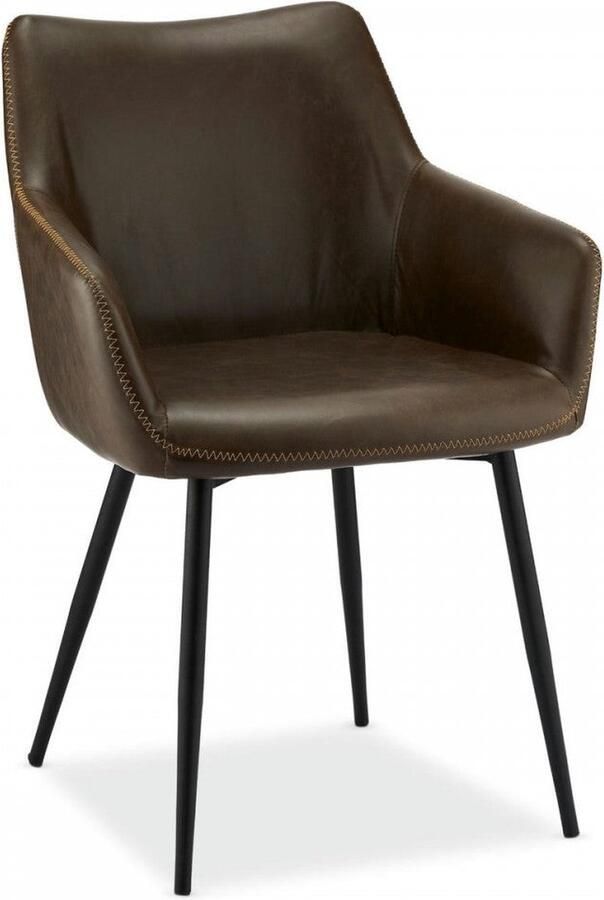 Rootz Living Rootz Eetkamerstoel Elegante stoel Comfortabele zitting Schuim met hoge dichtheid Duurzaam kunstleer Uniek ontwerp 56 cm x 56 cm x 81 cm