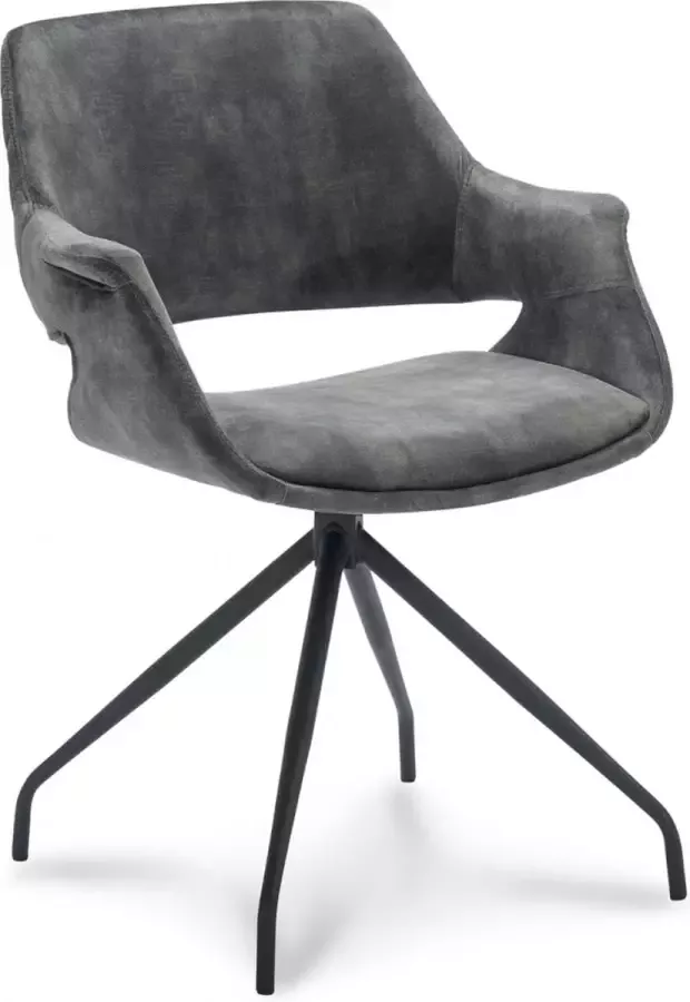 Eetkamerstoel Elshout Velvet Groen 56 x 81 x 57 cm (BxHxD)