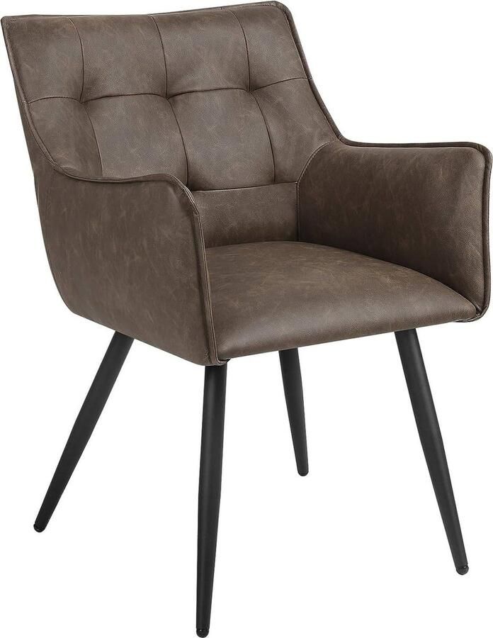 Rootz Living Rootz Eetkamerstoel Ergonomische stoel Comfortabele zit Schuim met hoge dichtheid Stevig metalen frame Veelzijdig ontwerp 57 cm x 80 cm x 57 cm