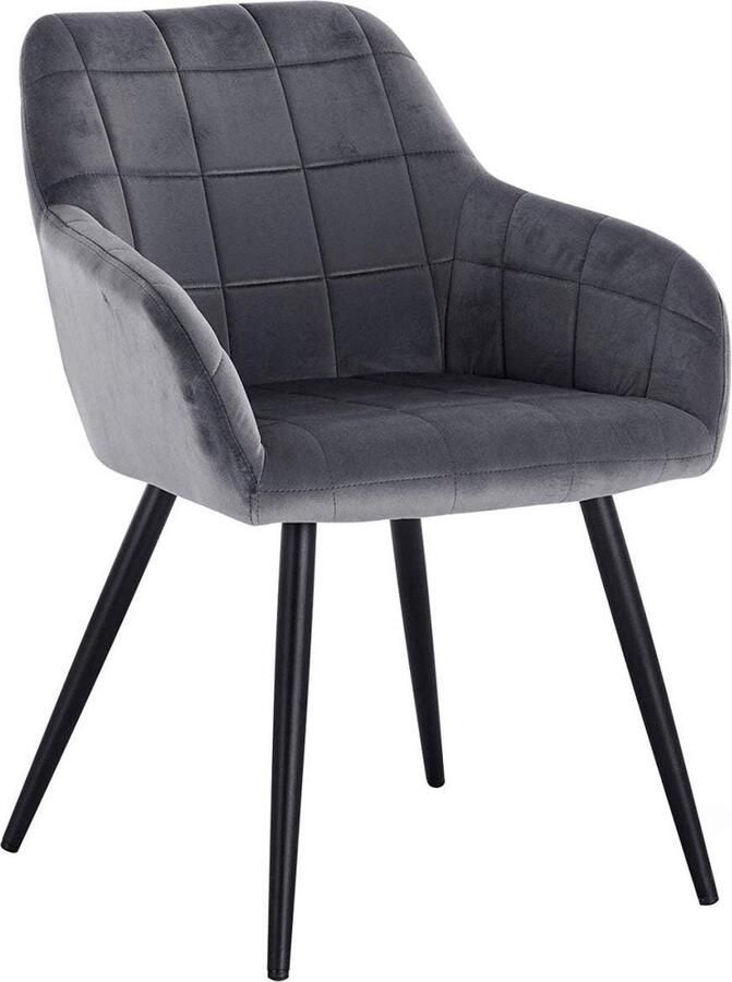 Rootz Living Rootz Eetkamerstoel Fauteuil Keukenstoel Fluweel Comfortabele zit 49cm x 43cm x 81cm
