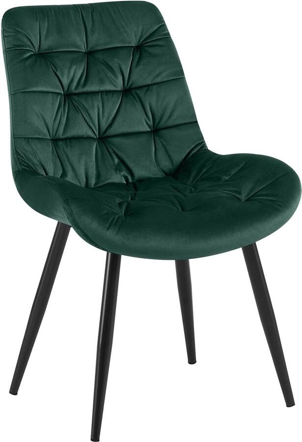 CLP Rossford Eetkamerstoel klassiek met rugleuning velvet fluweel groen