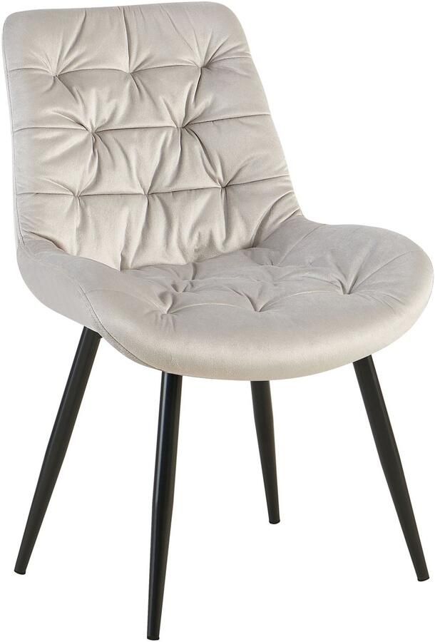 CLP Rossford Eetkamerstoel klassiek met rugleuning velvet fluweel grijs