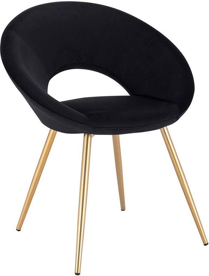 Rootz Living Rootz Eetkamerstoel Fluwelen keukenstoel Ergonomische zitting Stabiele metalen poten Vloerbescherming Eenvoudige montage 78 cm x 34 cm x 47 cm