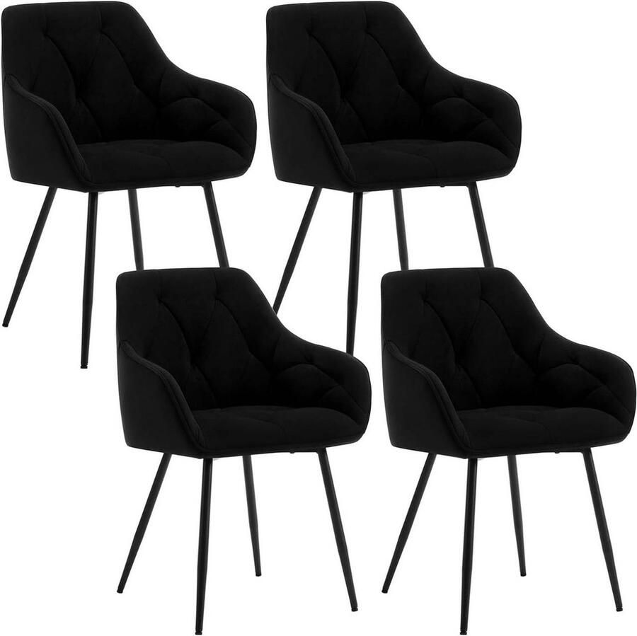 Rootz Living Rootz Eetkamerstoel Fluwelen stoel 2 set Comfortabele zitting 56 cm x 83 5 cm x 53 cm Ergonomisch ontwerp Veelzijdig gebruik