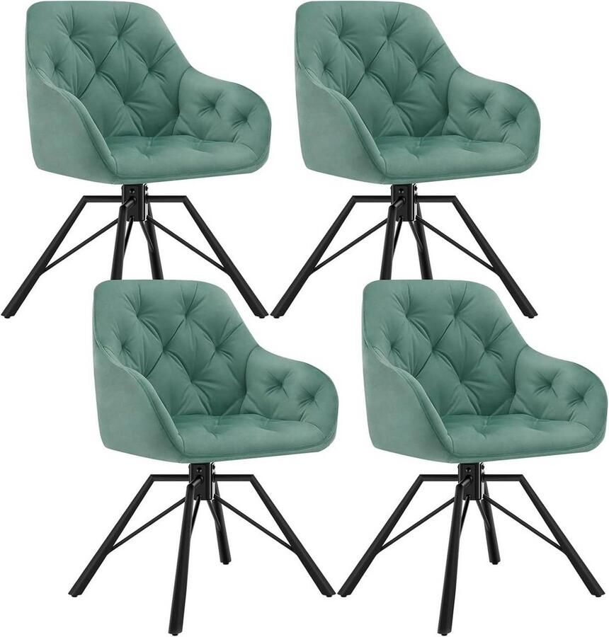 Rootz Living Rootz Eetkamerstoel Fluwelen stoel Draaistoel Ergonomisch ontwerp 57 5 ​​cm x 82 5 cm x 53 cm