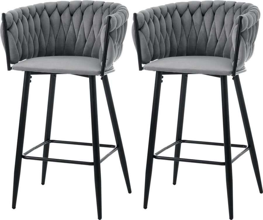 Zonder merk Gotagee Eetkamerstoel fluwelen stoelen voor de woonkamer vier metalen poten stoel voor vrije tijd