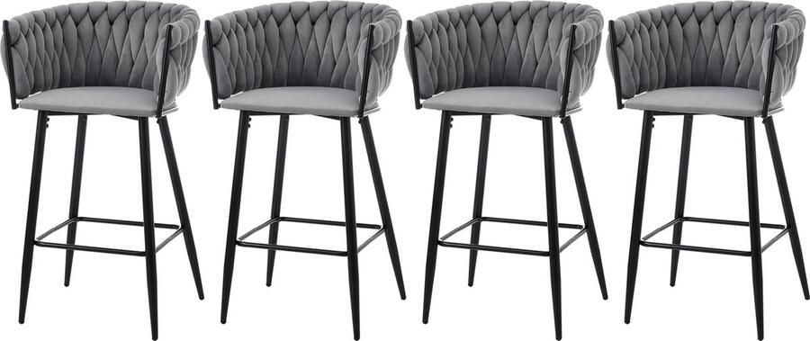 Zonder merk Gotagee Eetkamerstoel fluwelen stoelen voor de woonkamer vier metalen poten stoel voor vrije tijd