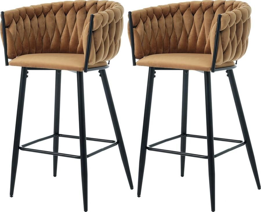 Zonder merk Gotagee Eetkamerstoel fluwelen stoelen voor de woonkamer vier metalen poten stoel voor vrije tijd