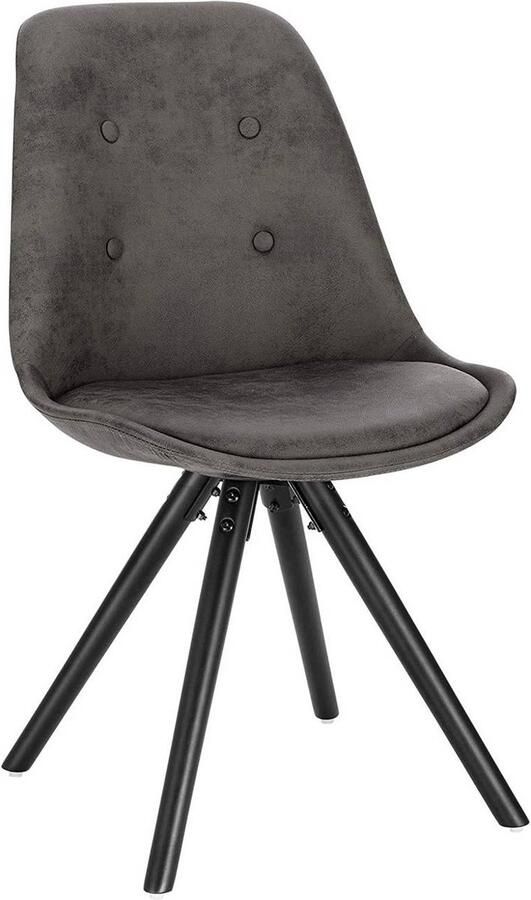 Rootz Living Rootz Eetkamerstoel Gestoffeerde stoel Houten poten Ergonomisch ontwerp 85 cm x 44 5 cm x 83 cm