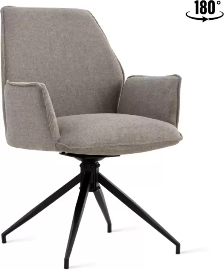 Eetkamerstoel Jill Linnen Taupe Set van 2 stuks