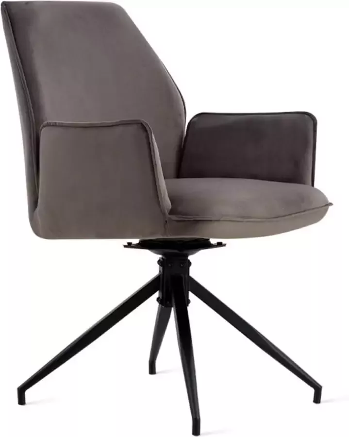 Relaxt Wonen Eetkamerstoel Jill Velvet Antraciet Set van 2 stuks - Foto 2